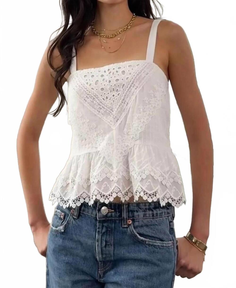 NEW HEARTLOOM fernando eyelet lace top in eggshell